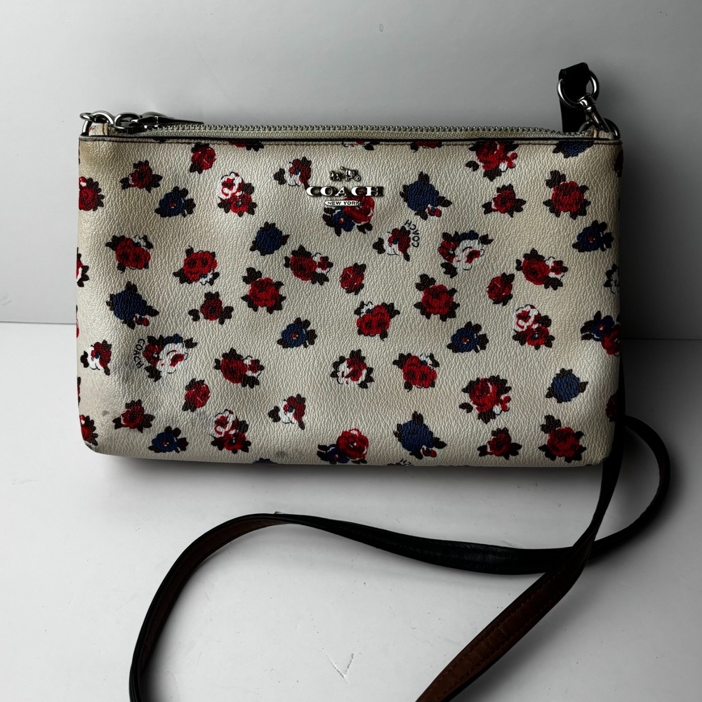 Coach In Tea Rose Shoulder Cross Body Bag Floral Print F57628